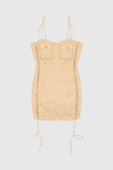 Bristol Lace Up Zipper Mini Dress